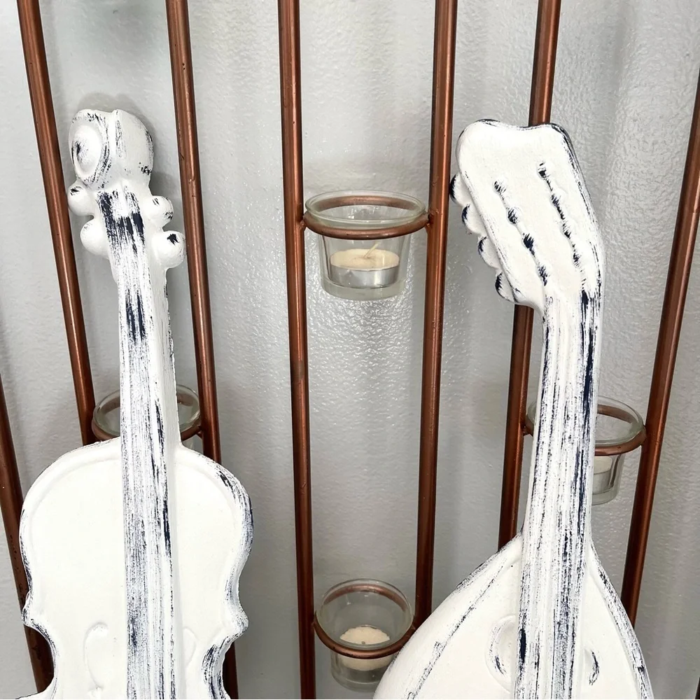 Eclectic Revival Distressed Upcycled Vintage 1960 Royal Hanging Violin Mandolin - Picture 2 of 9